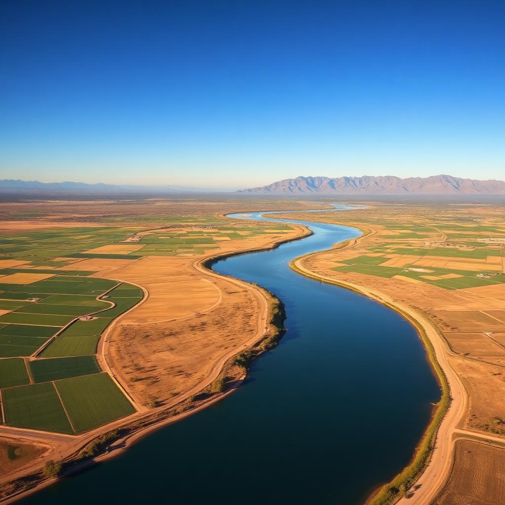 Río Yaqui serpenteando entre tierras de cultivo